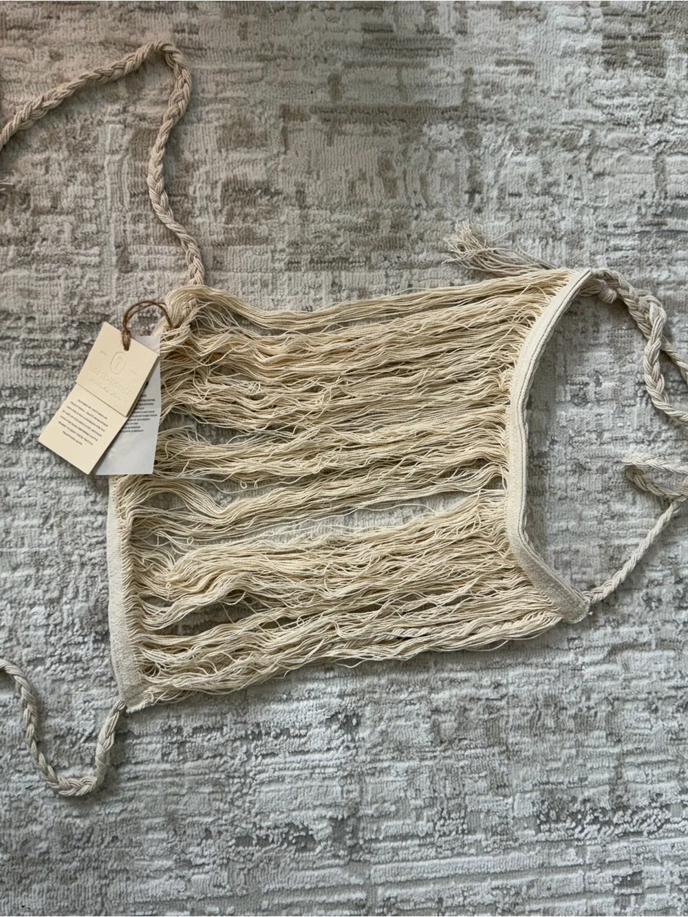 Neutral Cream Fringe Wall Hanging - Boho Textured Decor